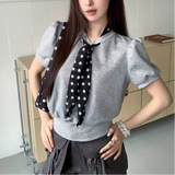 ドットスカーフタイカットソー（2COLOR）AT1409