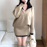 バイカラーニットセットアップAS1693