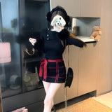 ウィンドウペンニットワンピース（2COLOR）AO1817