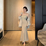 カーディガン付きレーストリムワンピースAS1710