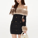 リッチファーオフショルワンピースAO1810