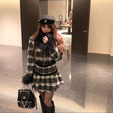 モノトーンチェックファーセットアップAS1707