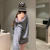 ワンショルダーファーセットアップAS1708