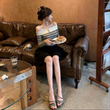 オフショルボーダーカットソーAT1410