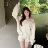 オフショルギャザースウェットセットアップAS1724