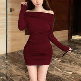 ドレープジャージーミニワンピース（3COLOR）AO1812