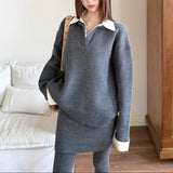 シャツドッキングVネックセットアップ（2COLOR）AS1695