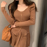 パフスリーブニットセットアップ（2COLOR）AS1720