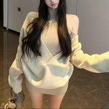 Vネックニット+タイトワンピース（2COLOR）AS1706