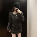 フリンジブラックセットアップAS1674