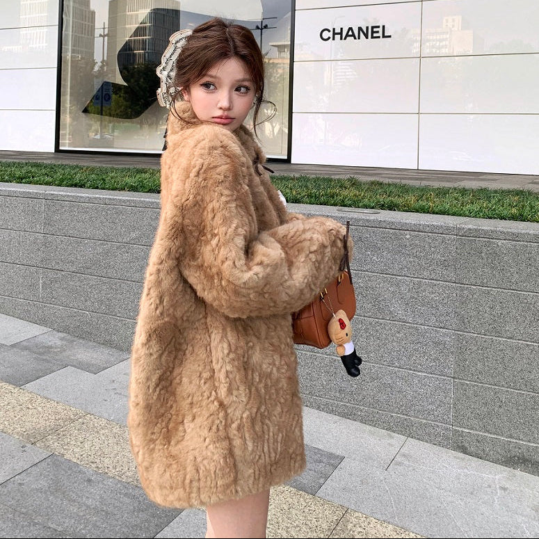 ポイントリボンファーコート（3COLOR）AJ1185 – SNACC