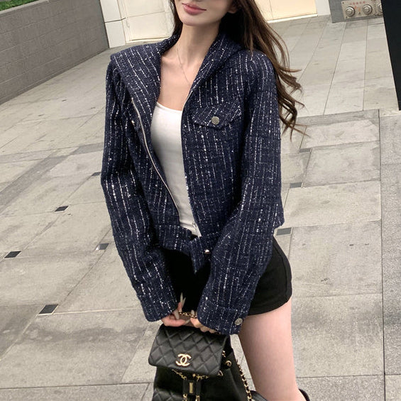 ツイードフーディジャケットAJ1188