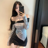 ヘムカットオフショルカットソー（2COLOR）AT1407