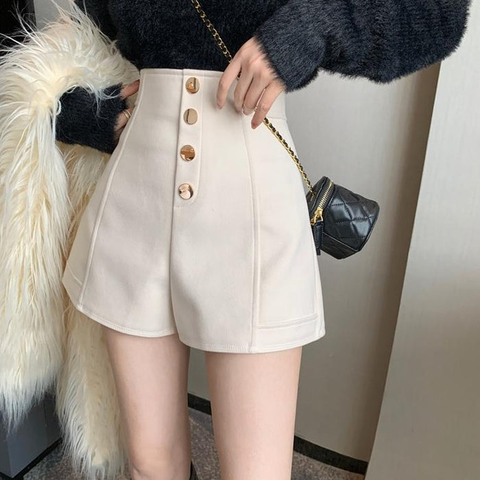 フロントボタン付きショートパンツ（2COLORS）AB1033 – SNACC
